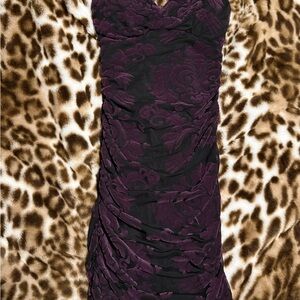 Windsor Strapless Dress in Purple and Black